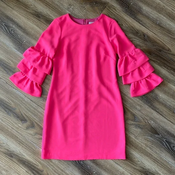 Sail To Sable Dresses | Sail To Sable Bell Sleeve Neon Hot Pink Dress In Hibiscus | Color: Pink | Size: 0 | Pm-87152080's Closet